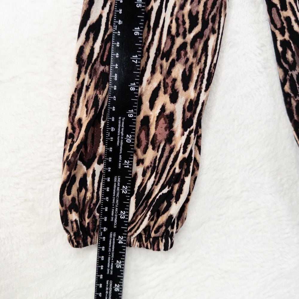 Maurices One Shoulder Top Large Brown Leopard Print Stretch Knit Mob Wife New - Picture 8 of 11